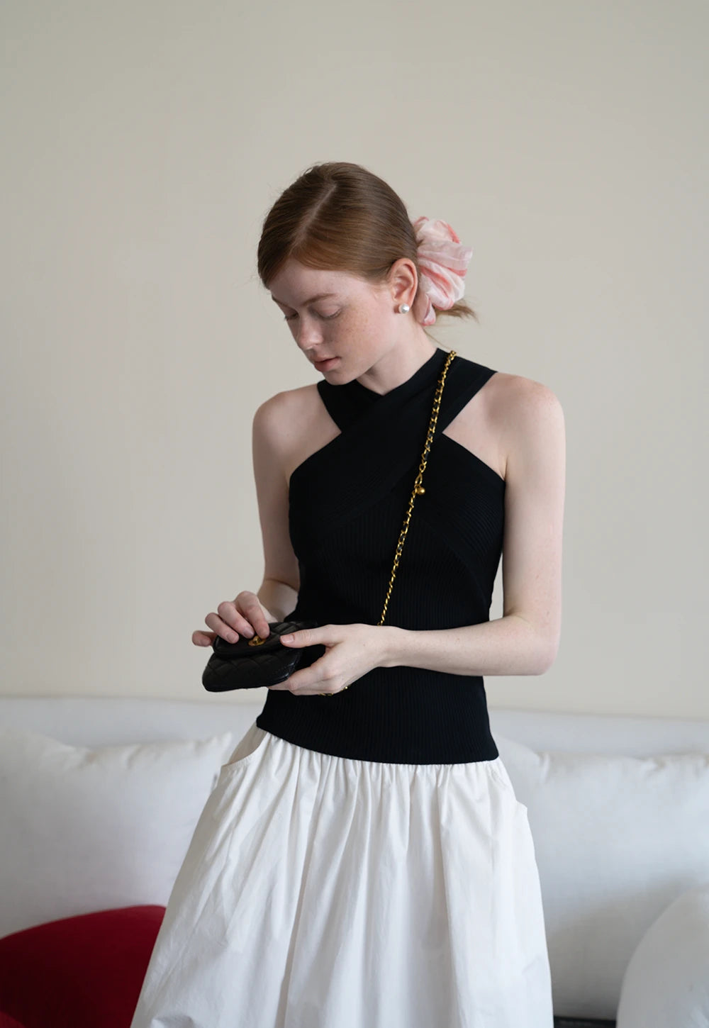 Women’s Cross Halter Knit Tank Top