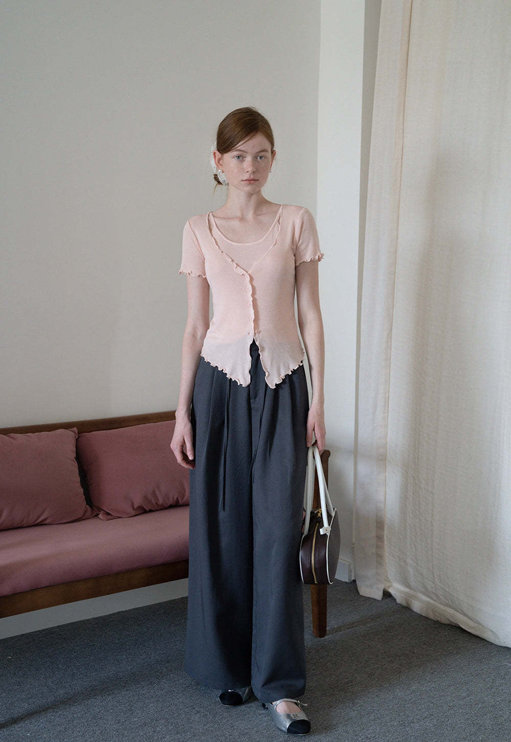 Wide-Leg Pleated Pants