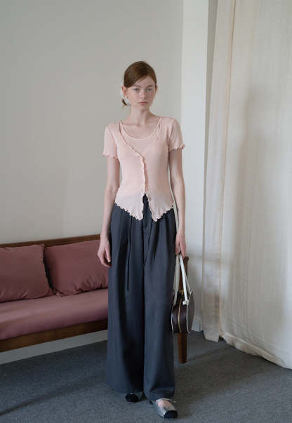 Wide-Leg Pleated Pants