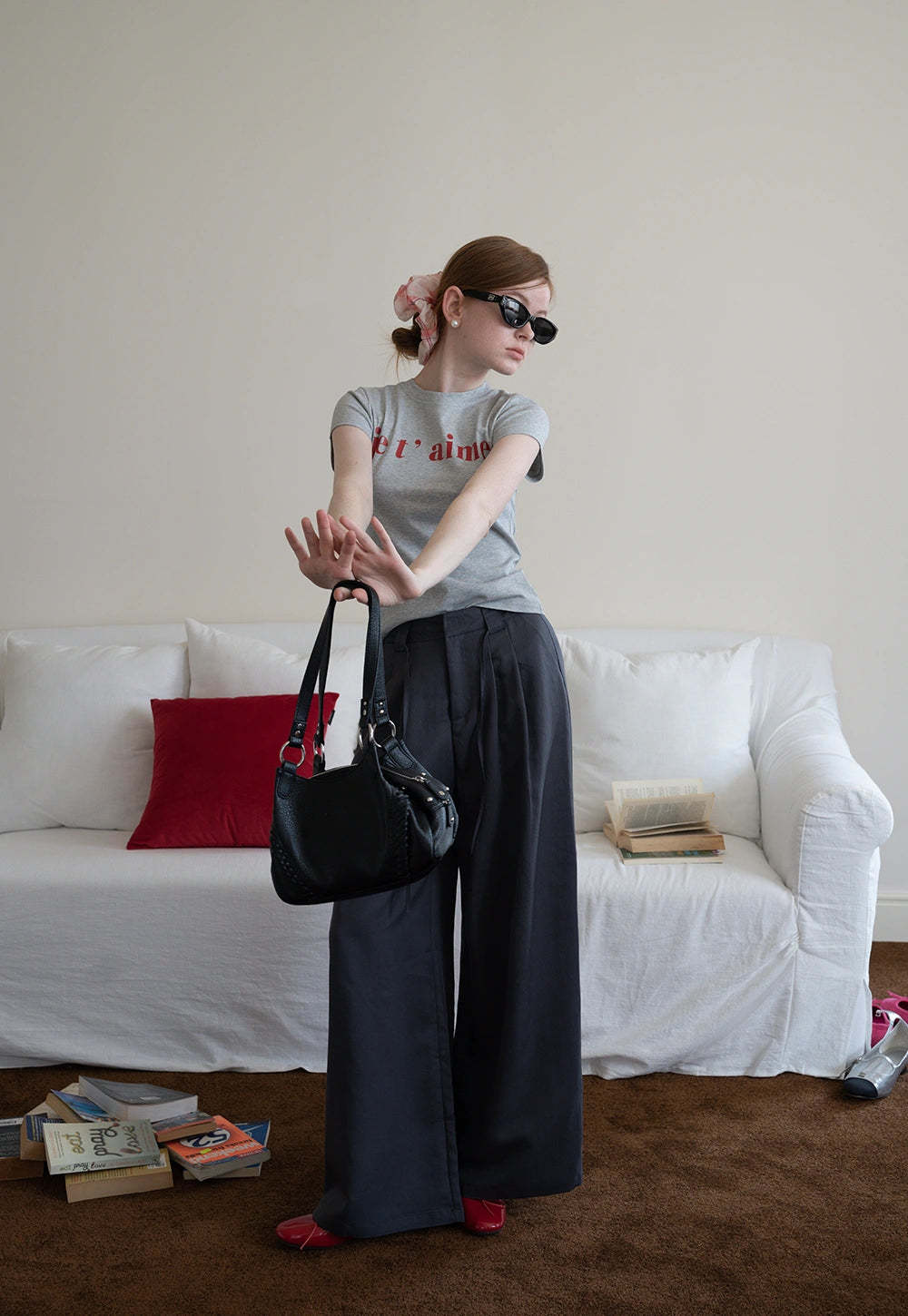 Wide-Leg Pleated Pants