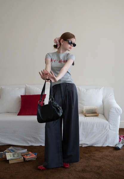 Wide-Leg Pleated Pants