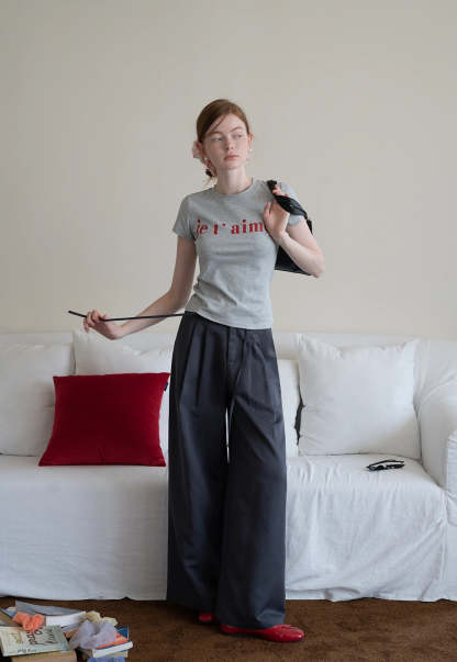 Wide-Leg Pleated Pants