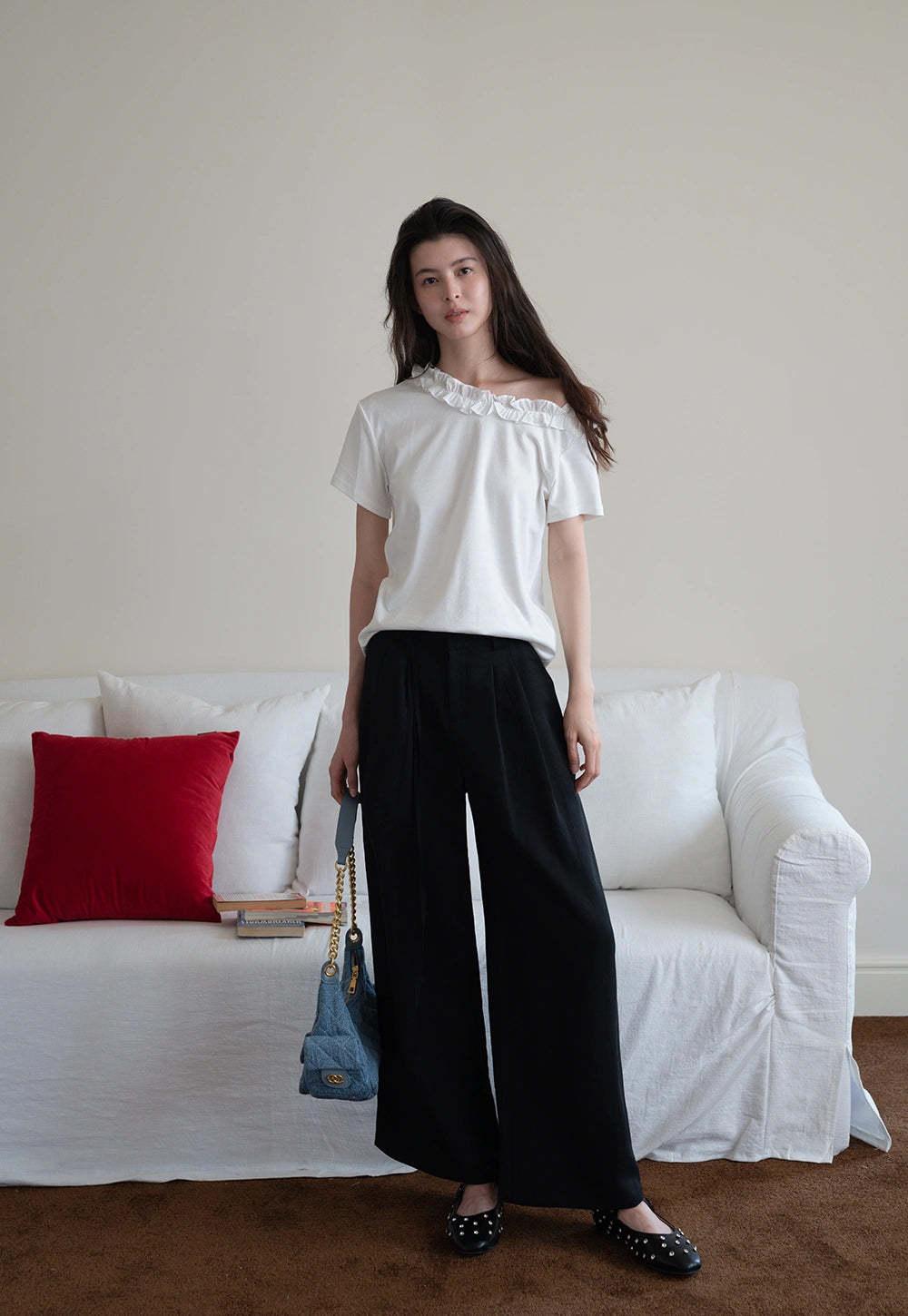 Wide-Leg Pleated Pants