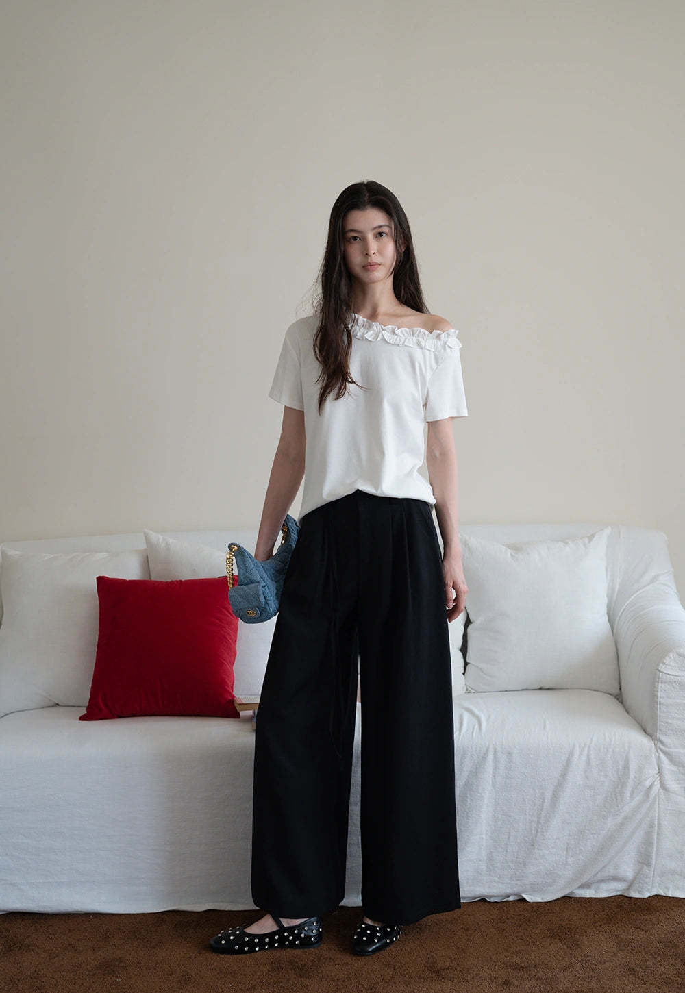 Wide-Leg Pleated Pants