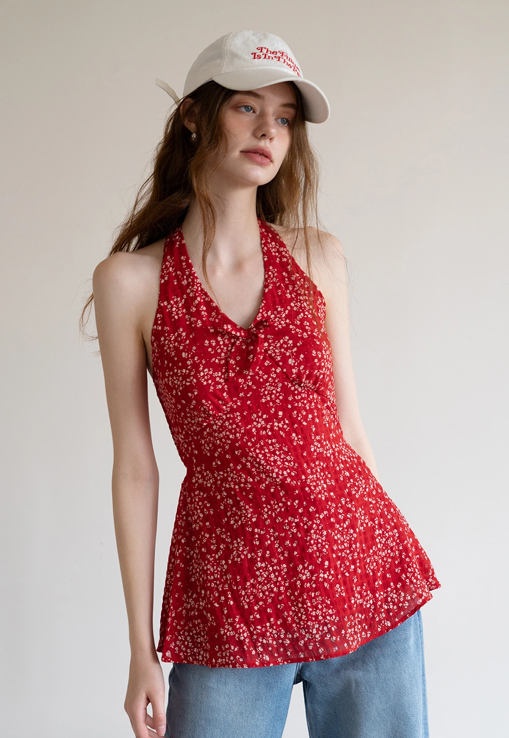 Floral Print Halter Neck Dress