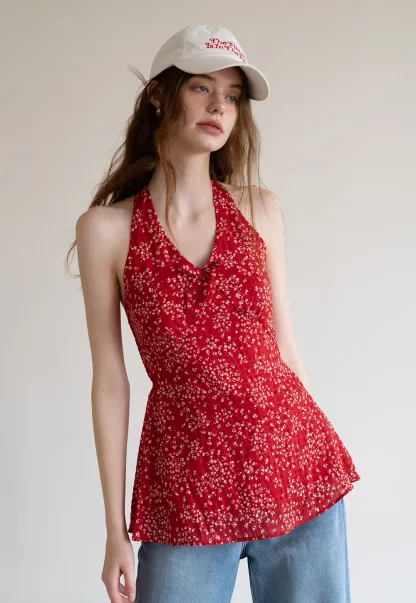Floral Print Halter Neck Dress