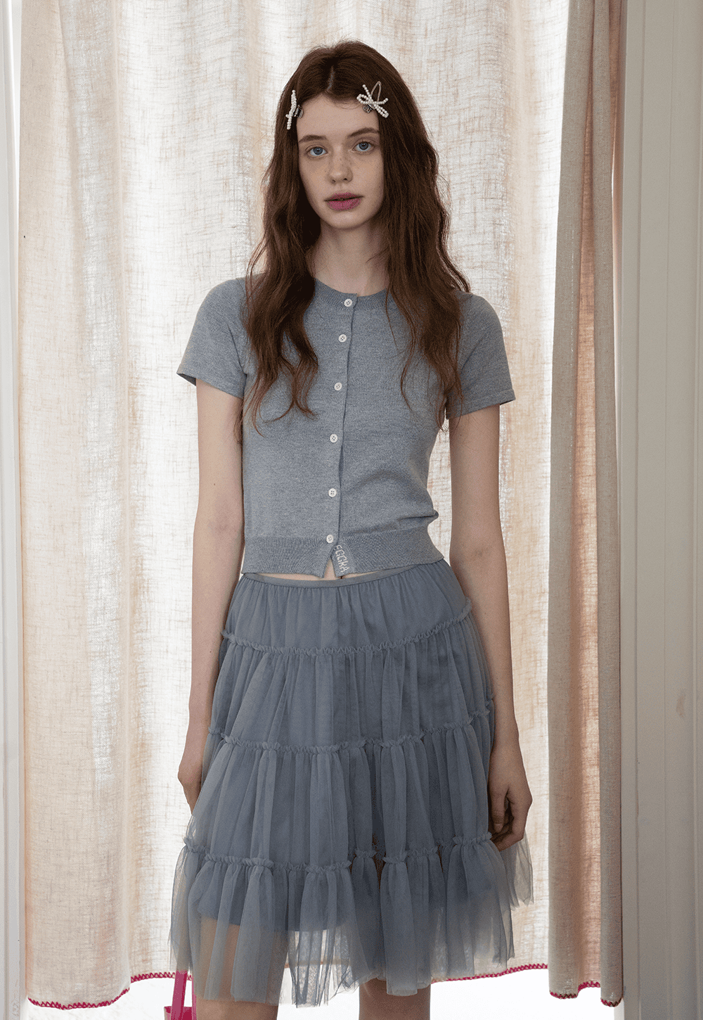 Short Sleeve Knit Cardigan