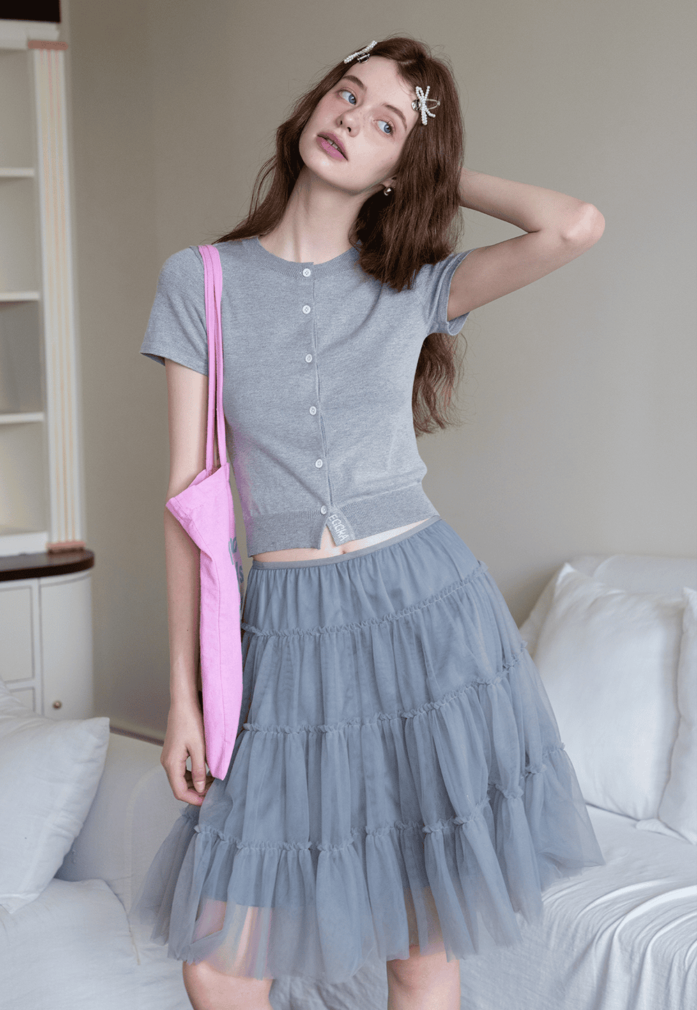 Short Sleeve Knit Cardigan
