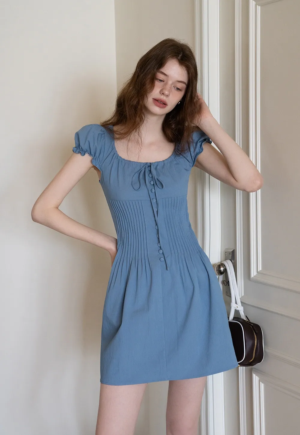Square Neck Puff Sleeve Dress