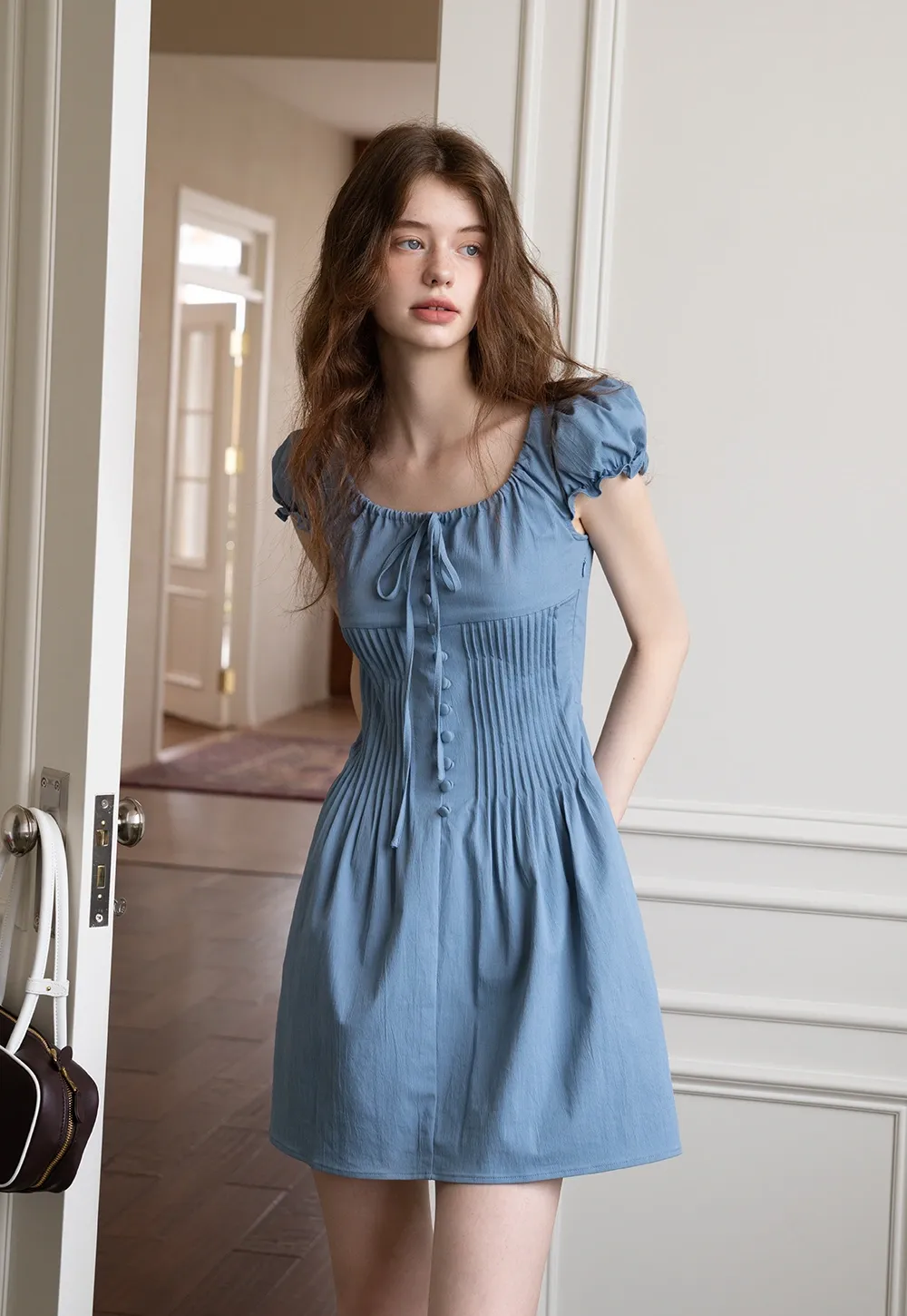 Square Neck Puff Sleeve Dress