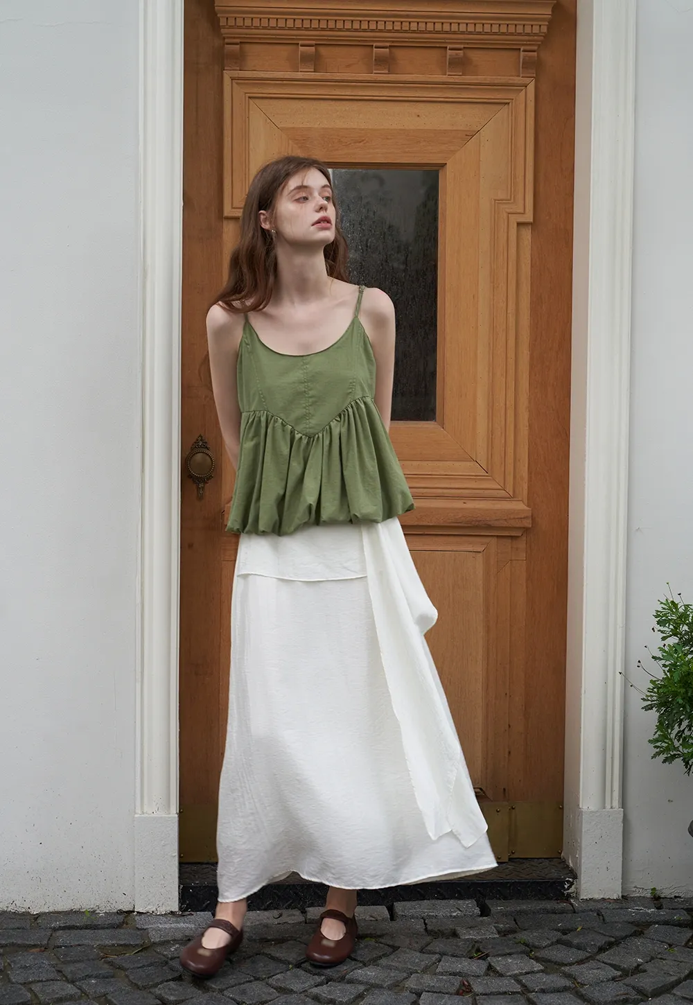 Women's Ruffle Hem Asymmetrical High Waist Skirt