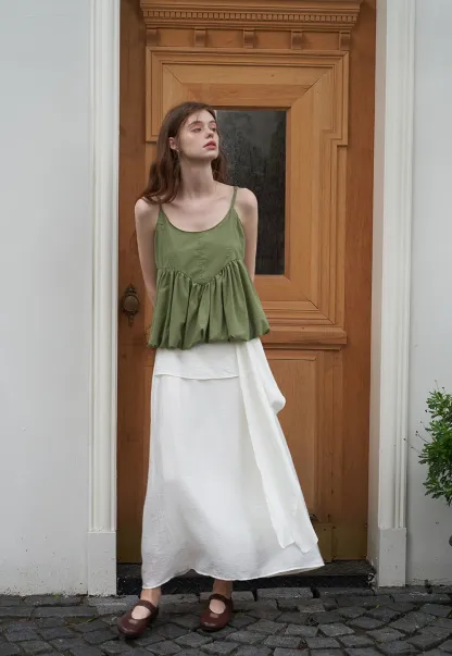 Women's Ruffle Hem Asymmetrical High Waist Skirt