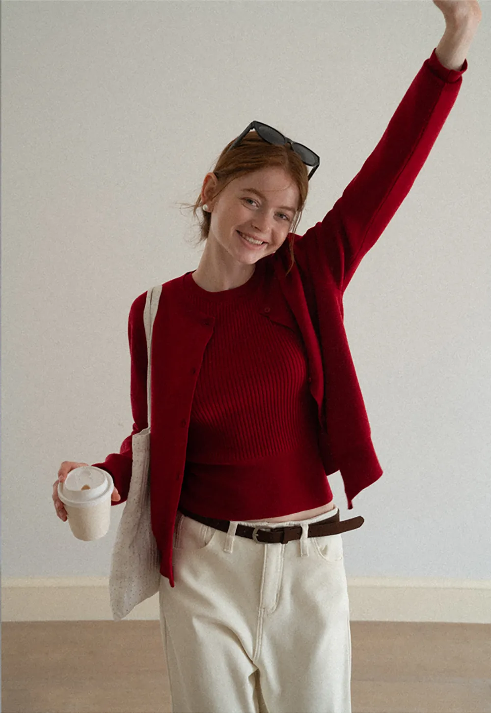 Wide Leg Denim Jeans with Belt Loop