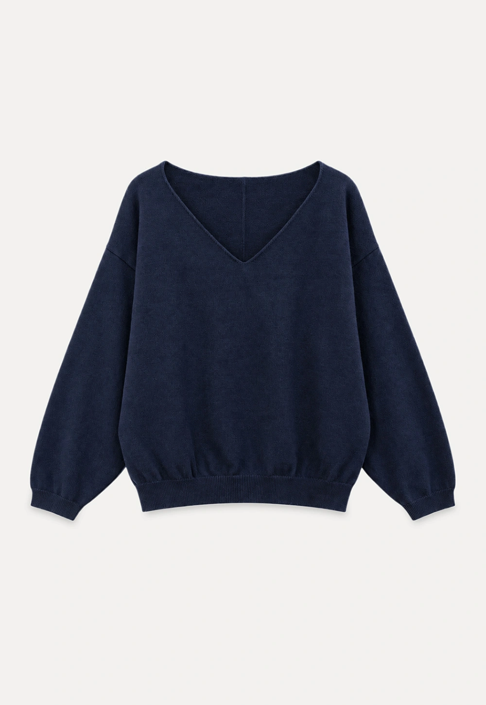 V Neck Oversized Ribbed Knit Sweater