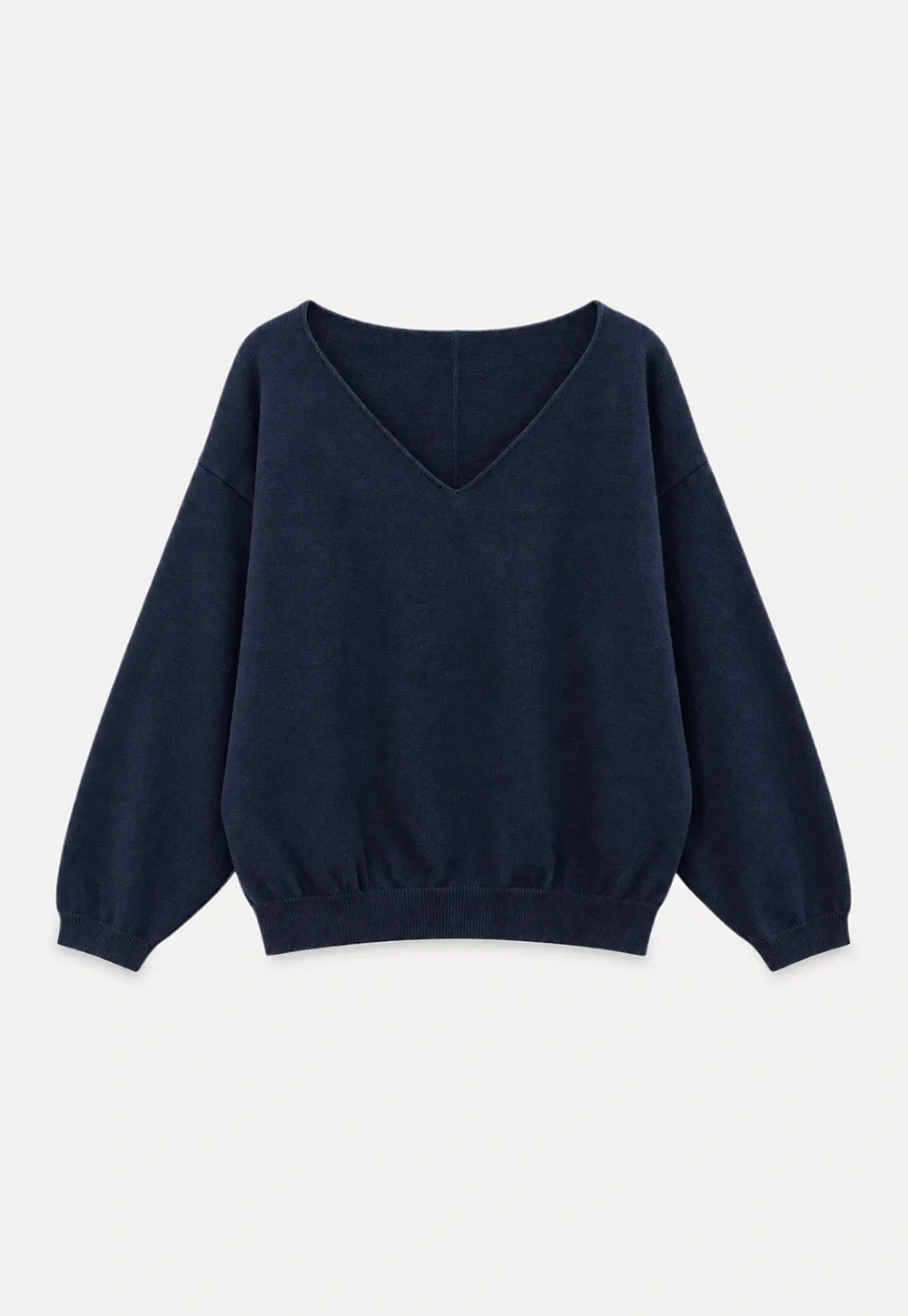 V Neck Oversized Ribbed Knit Sweater