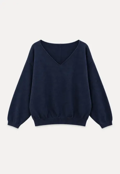 V Neck Oversized Ribbed Knit Sweater