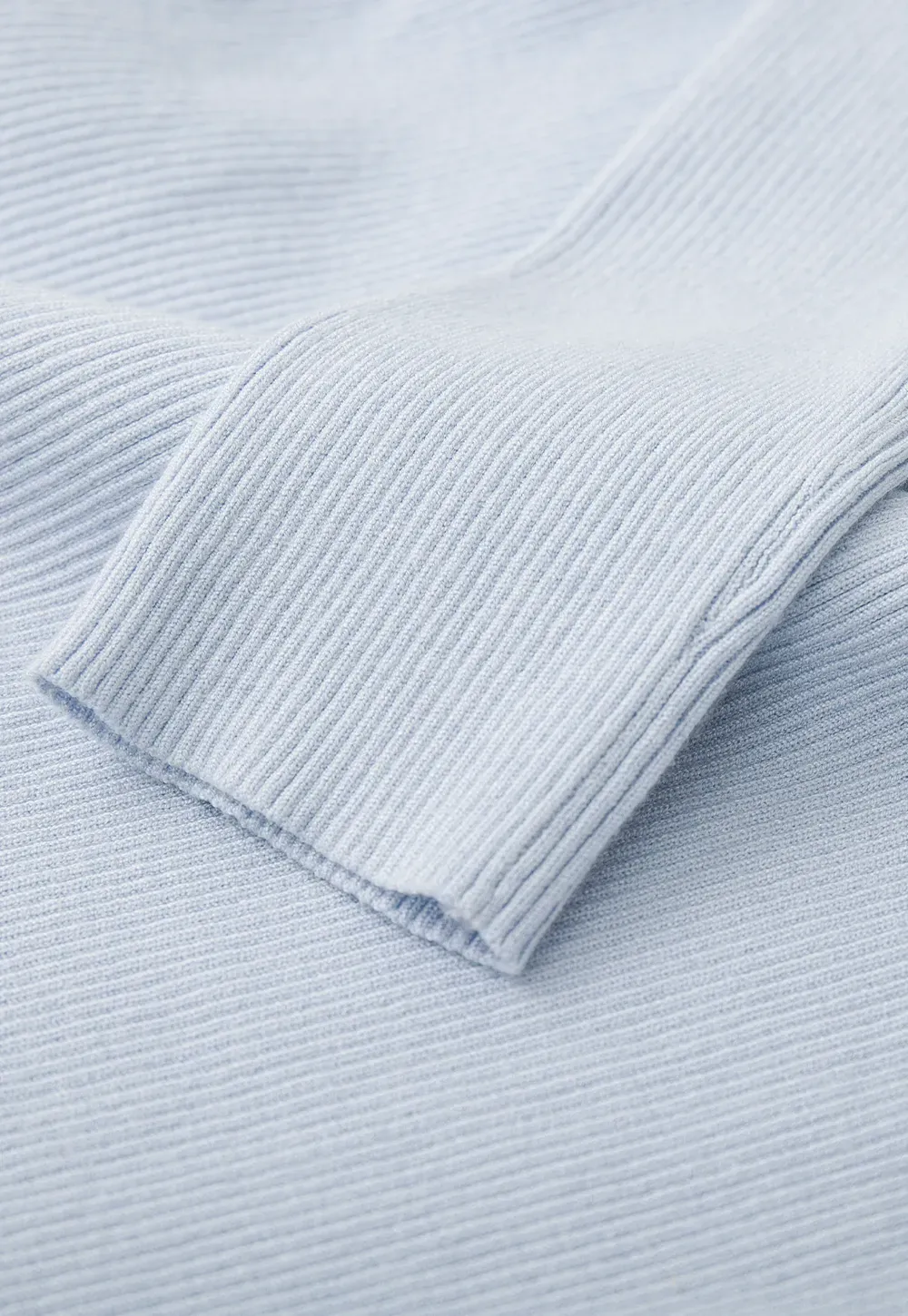 Ribbed Knit Long Sleeve Polo Neck Sweater