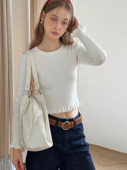 Women Minimalist Knit Long Sleeve Slim Fit Sweater