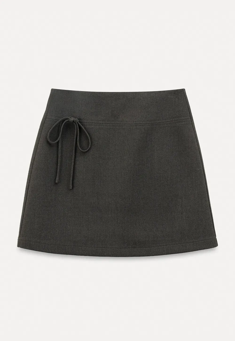 A-line mini skirt with front zipper closure