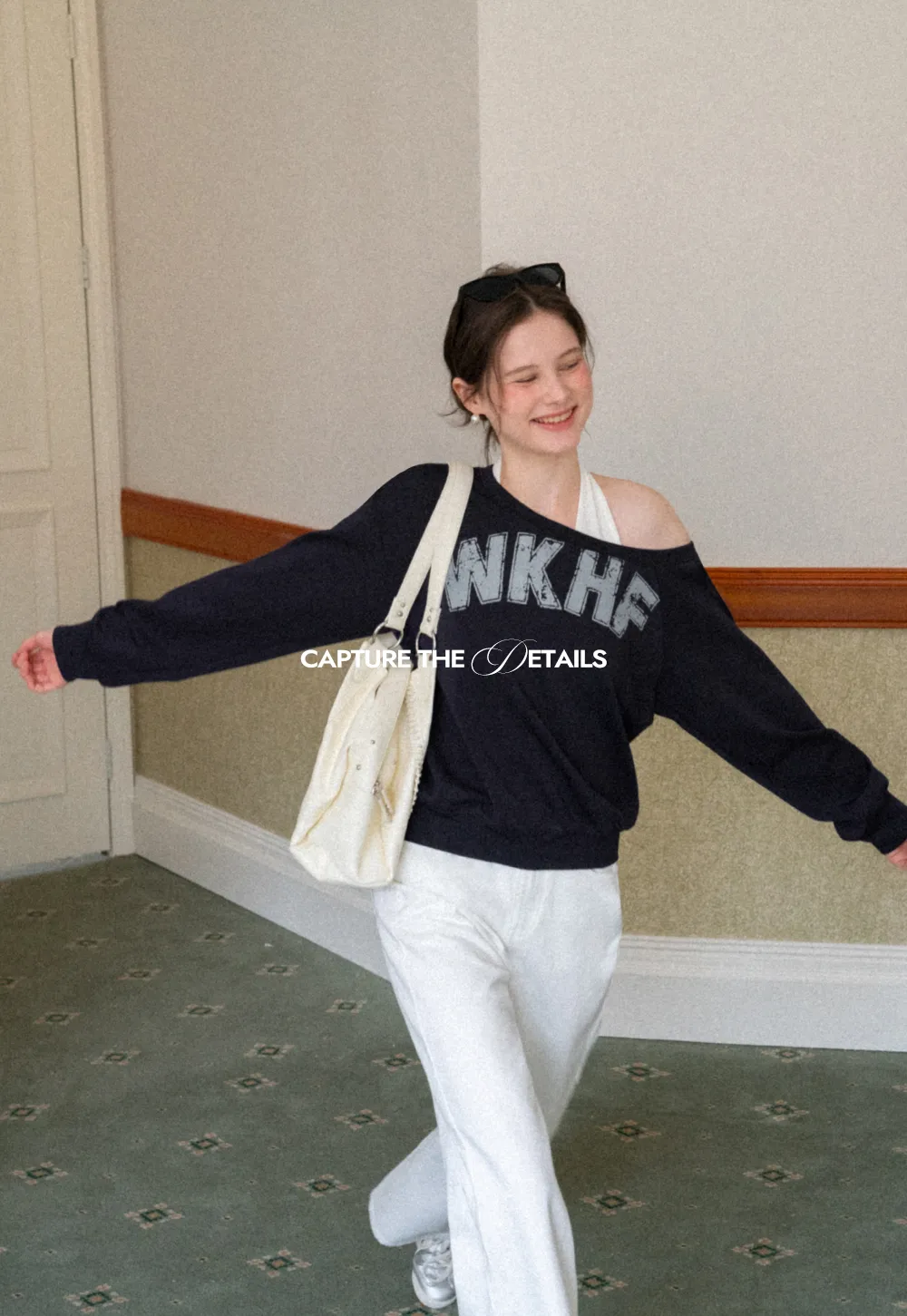 Off Shoulder Sweatshirt with Halter Top