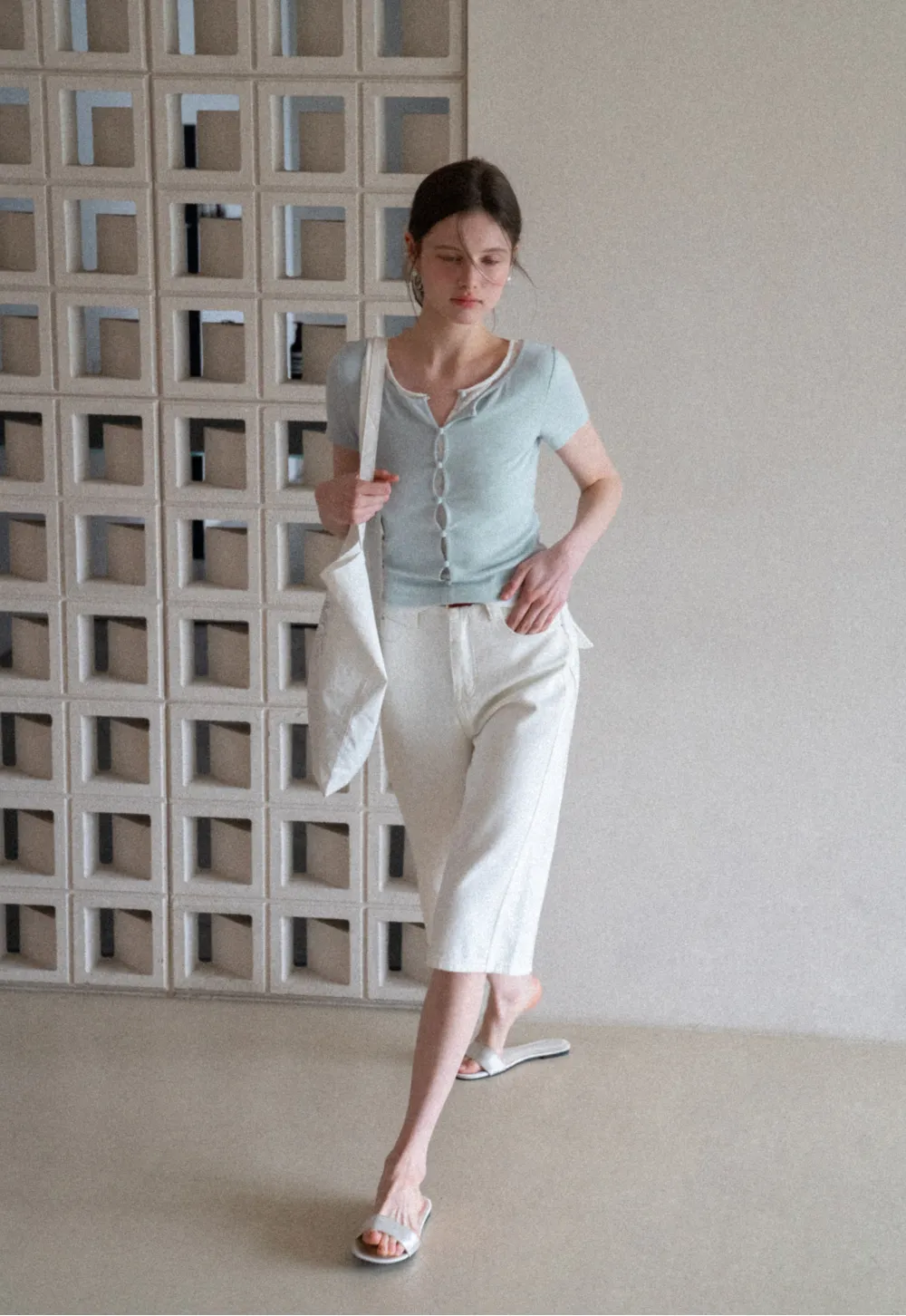 Short Sleeve T Shirt with Lace Trim