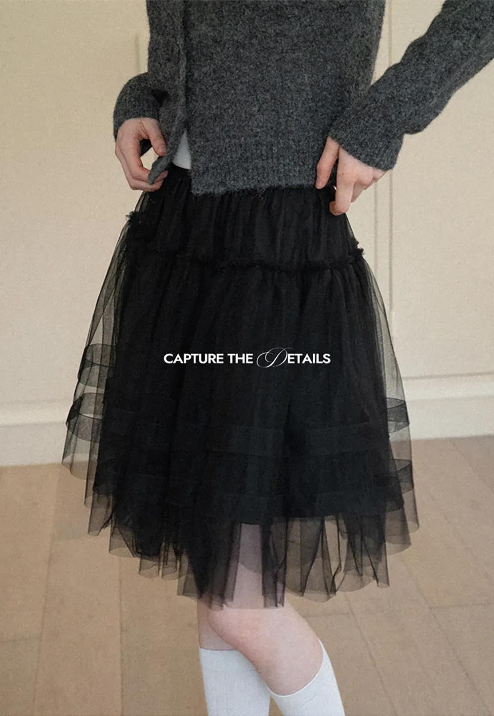 fluffy layered tulle skirt with elastic waistband