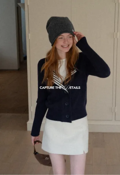 Elegant Basic Knit Sweater with Ribbed Hem and Sleeves