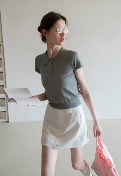Short Sleeve Knit Polo Shirt