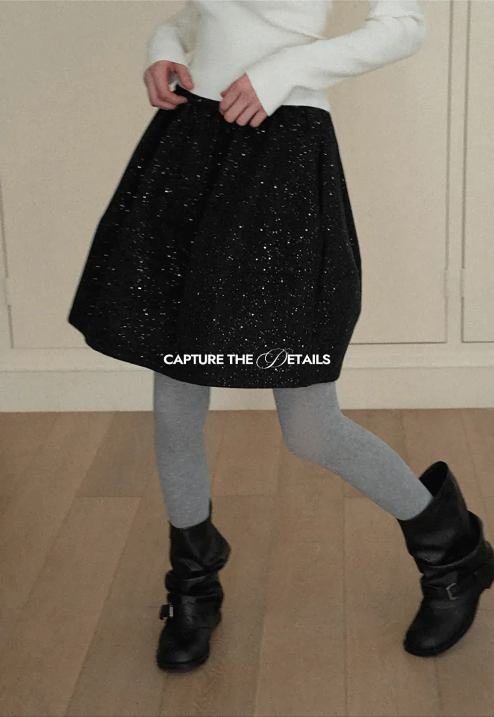 Sparkle Flare Skirt with Elastic Waist