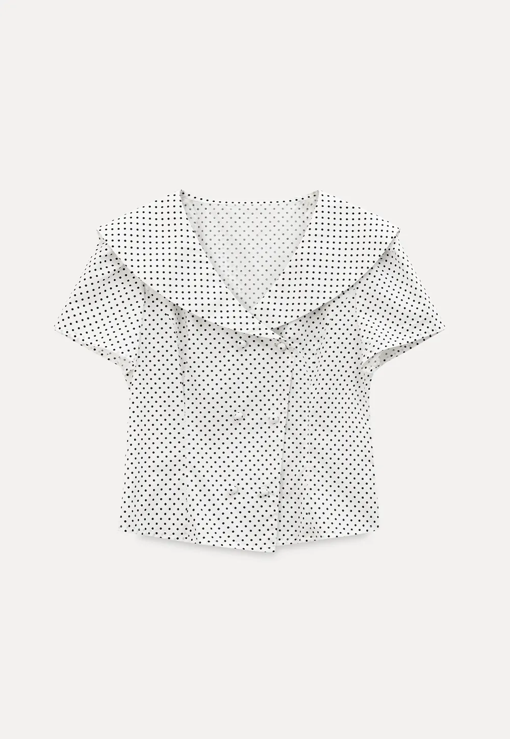 Polka dot short sleeve shirt with collar and buttons