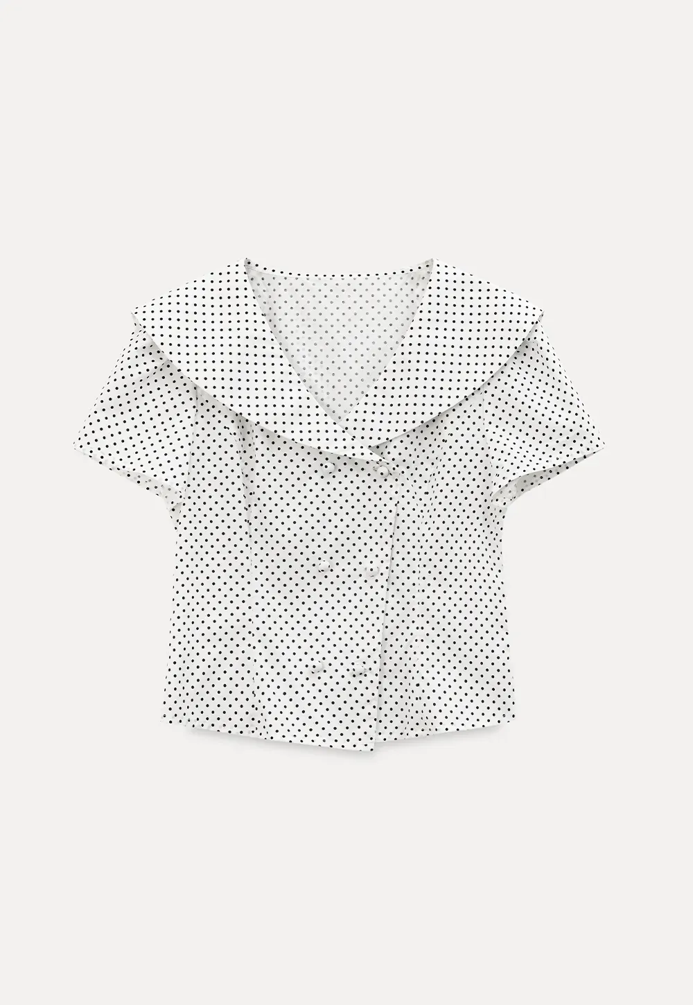 Polka dot short sleeve shirt with collar and buttons