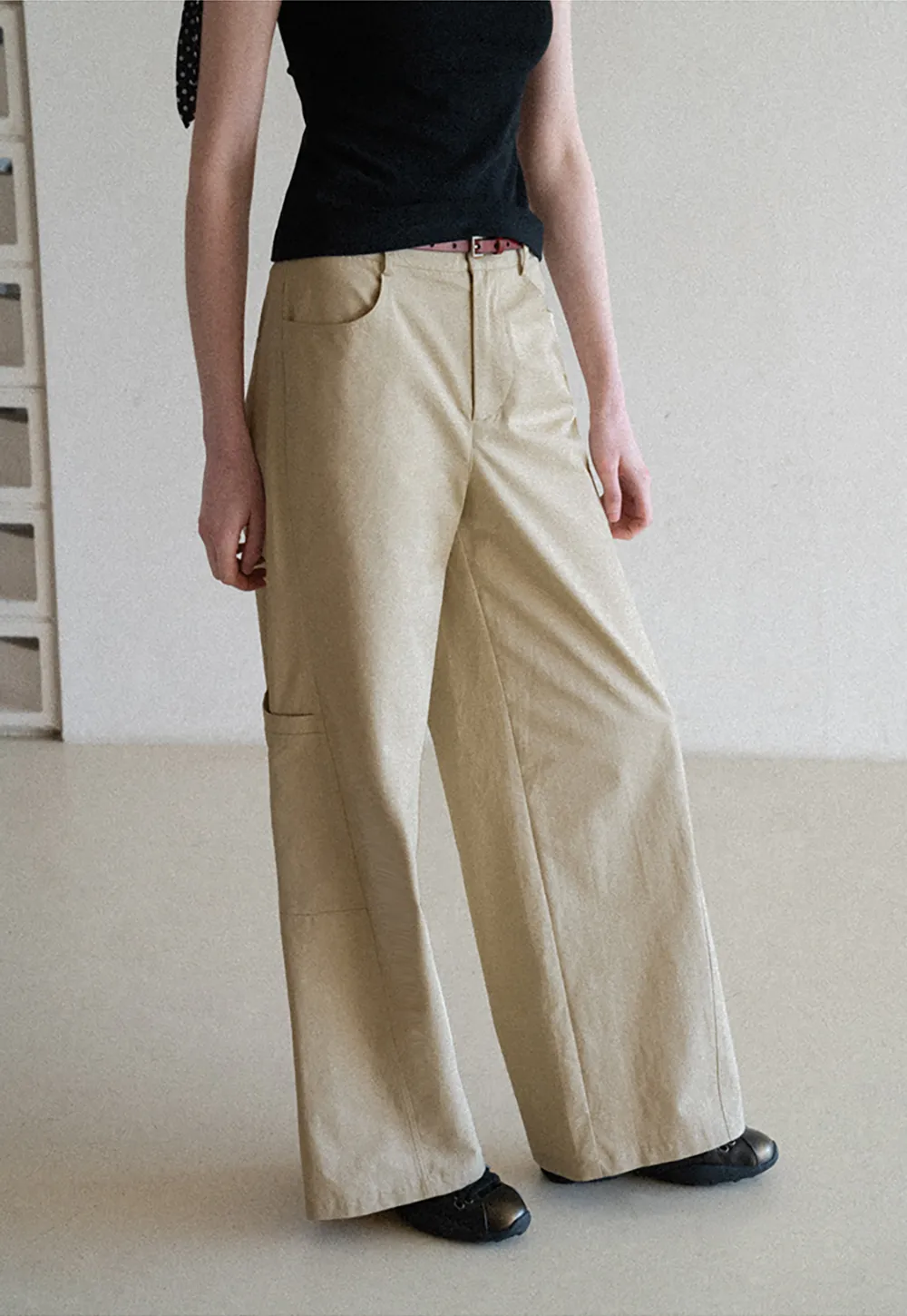 Wide Leg Casual Pants with Front Pockets