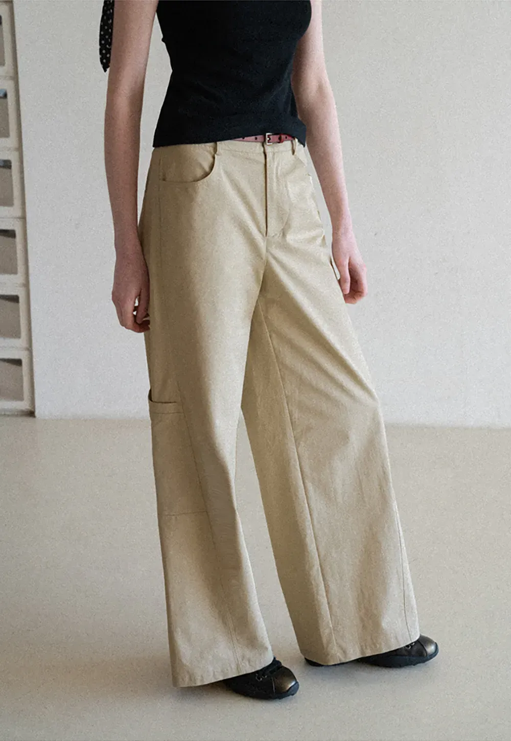Wide Leg Casual Pants with Front Pockets