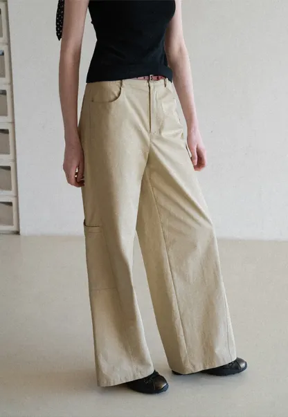 Wide Leg Casual Pants with Front Pockets
