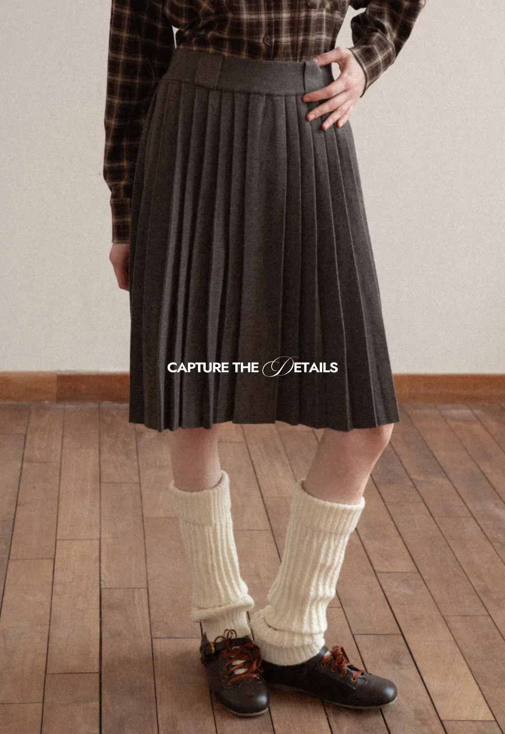 Classic Pleated Skirt in Dark Gray