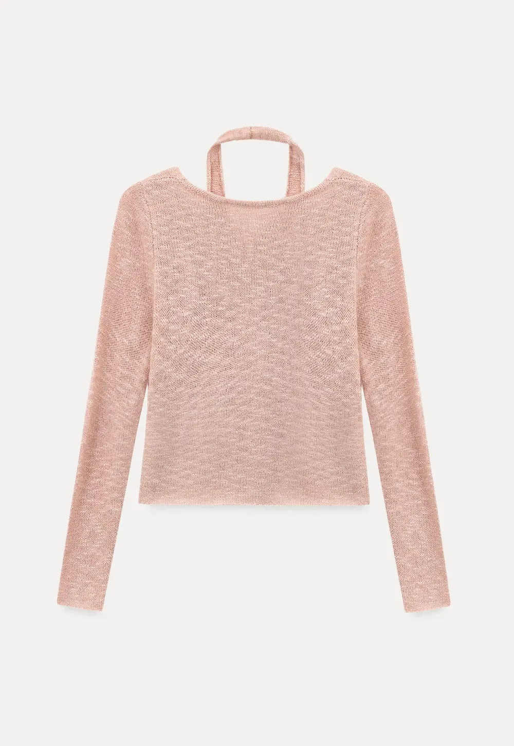 V Neck Knit Sweater with Floral Button Detail