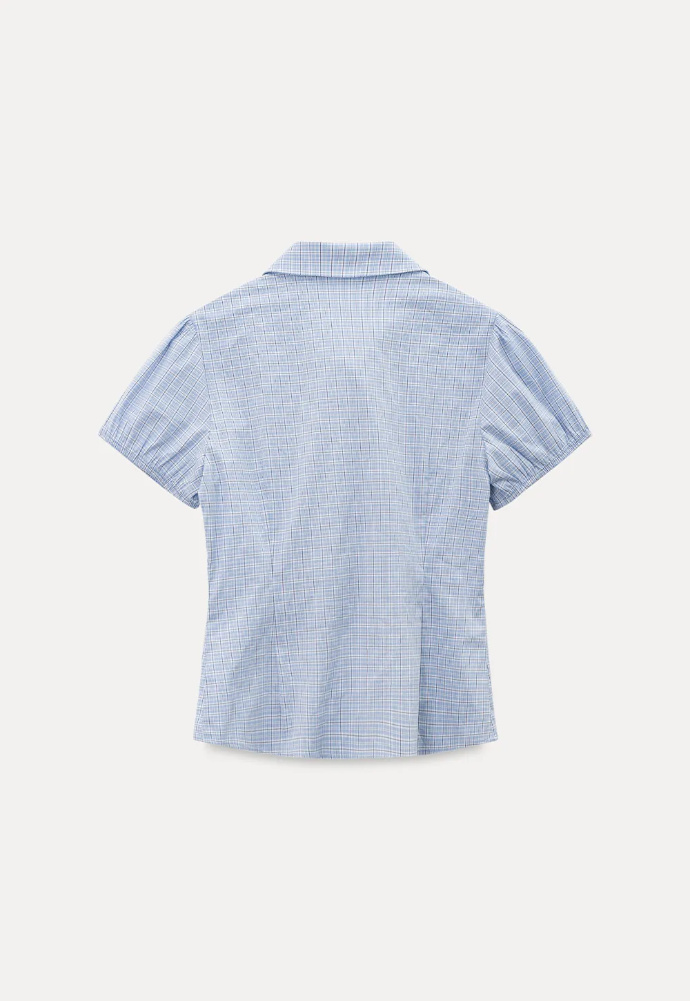 Short Sleeve Button Up Shirt with Pleated Detail