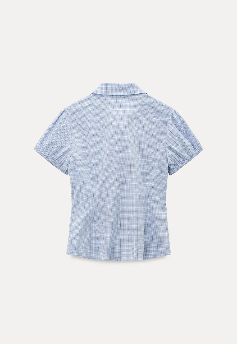 Short Sleeve Button Up Shirt with Pleated Detail