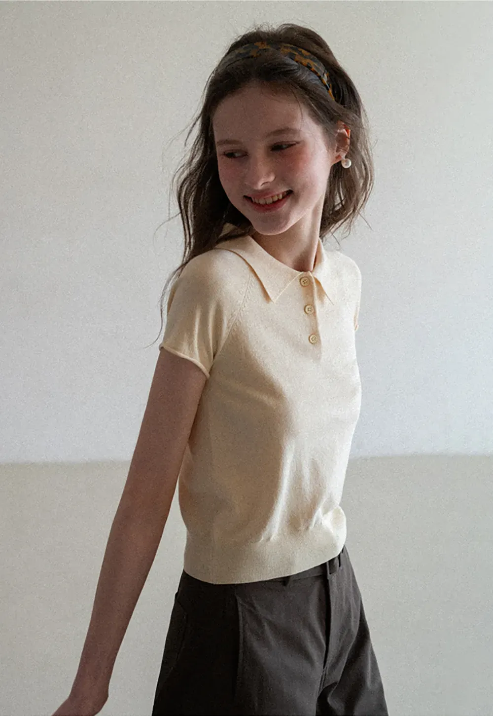 Short Sleeve Knit Polo Shirt