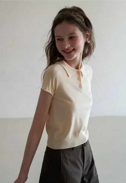 Short Sleeve Knit Polo Shirt