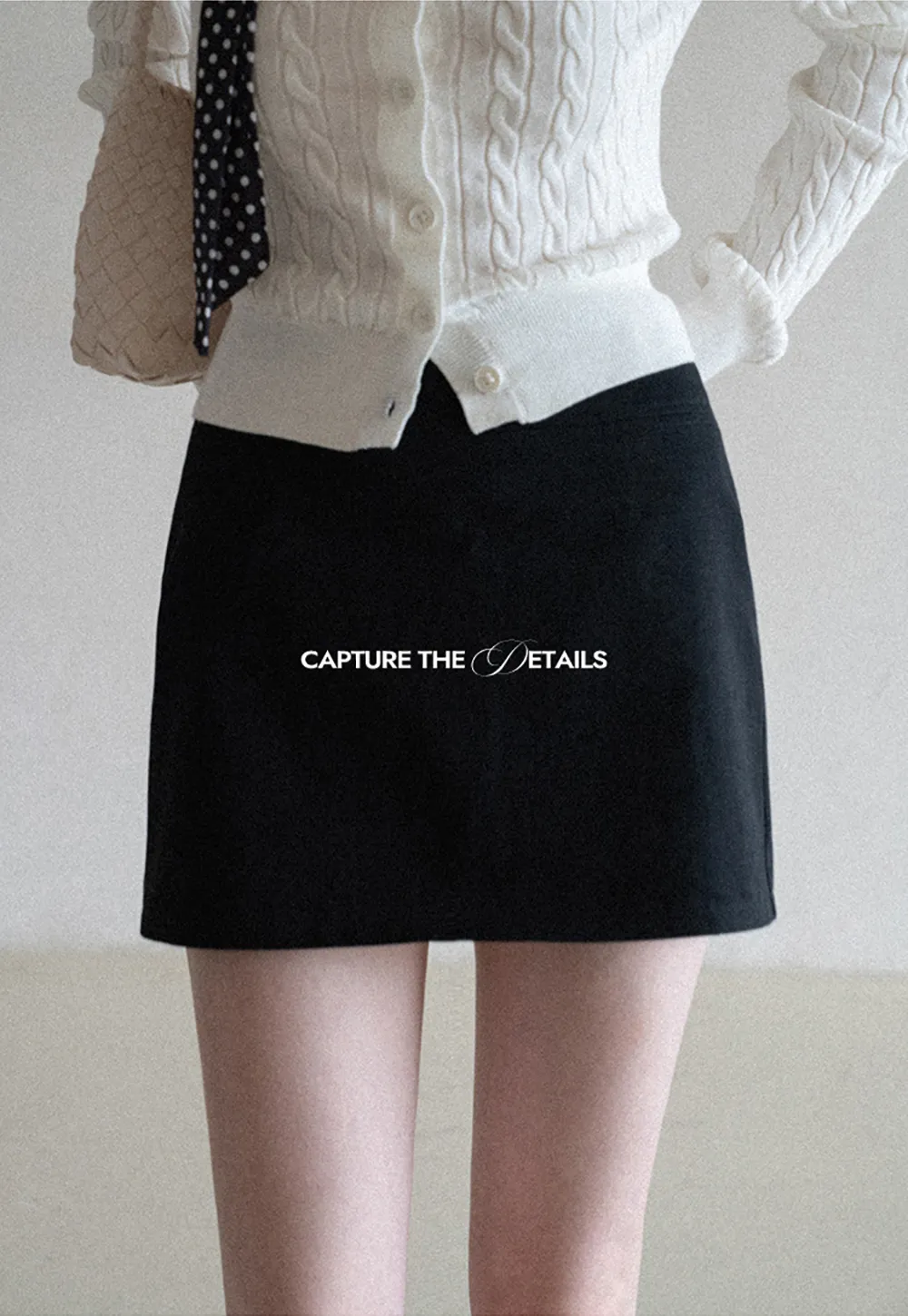 A-line mini skirt with clean lines and simple design