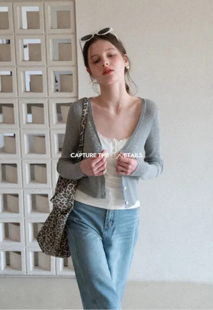 Lightweight Ribbed Knit Cardigan with Open Front