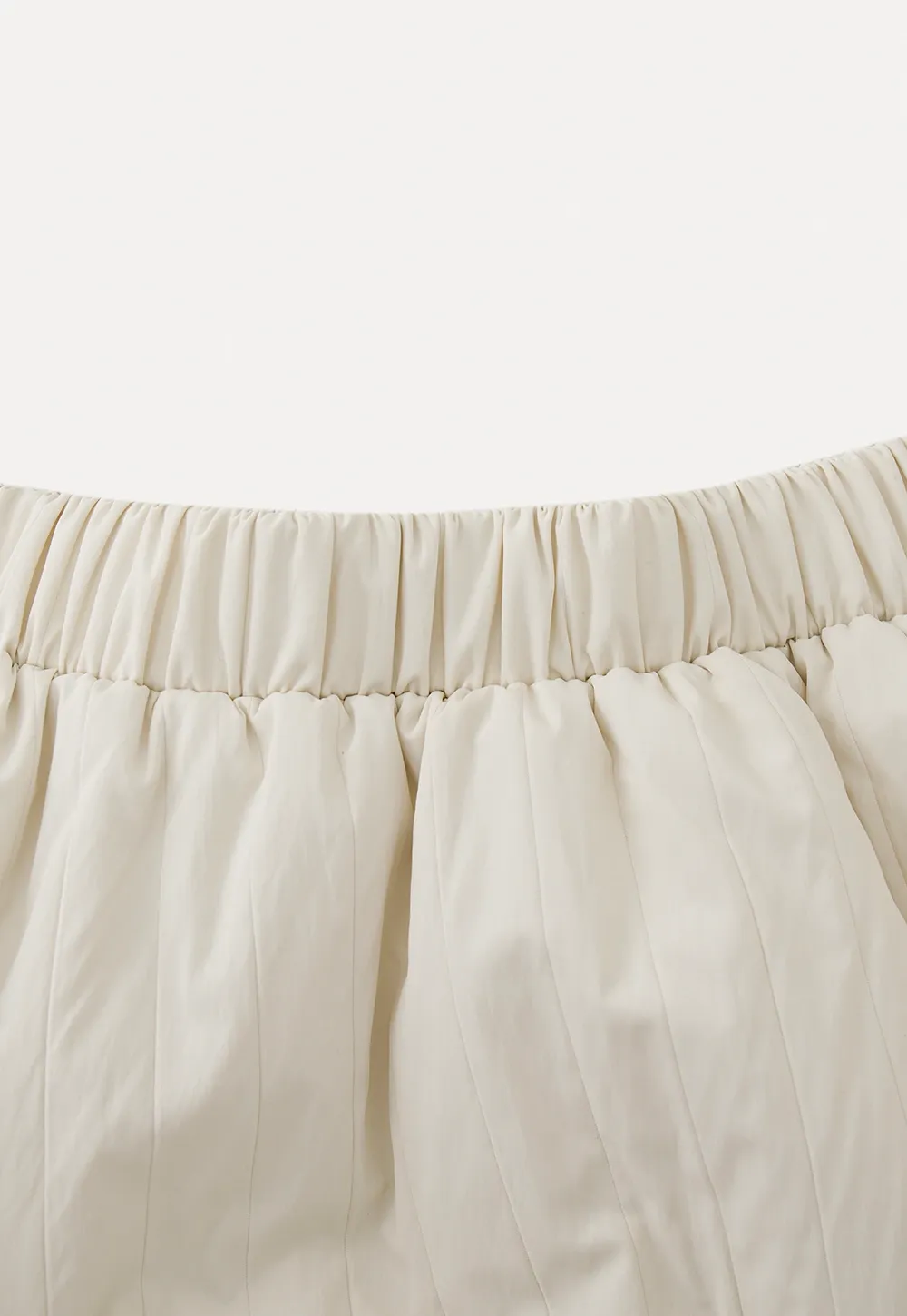 Elastic Waist Textured Puff Midi Skirt