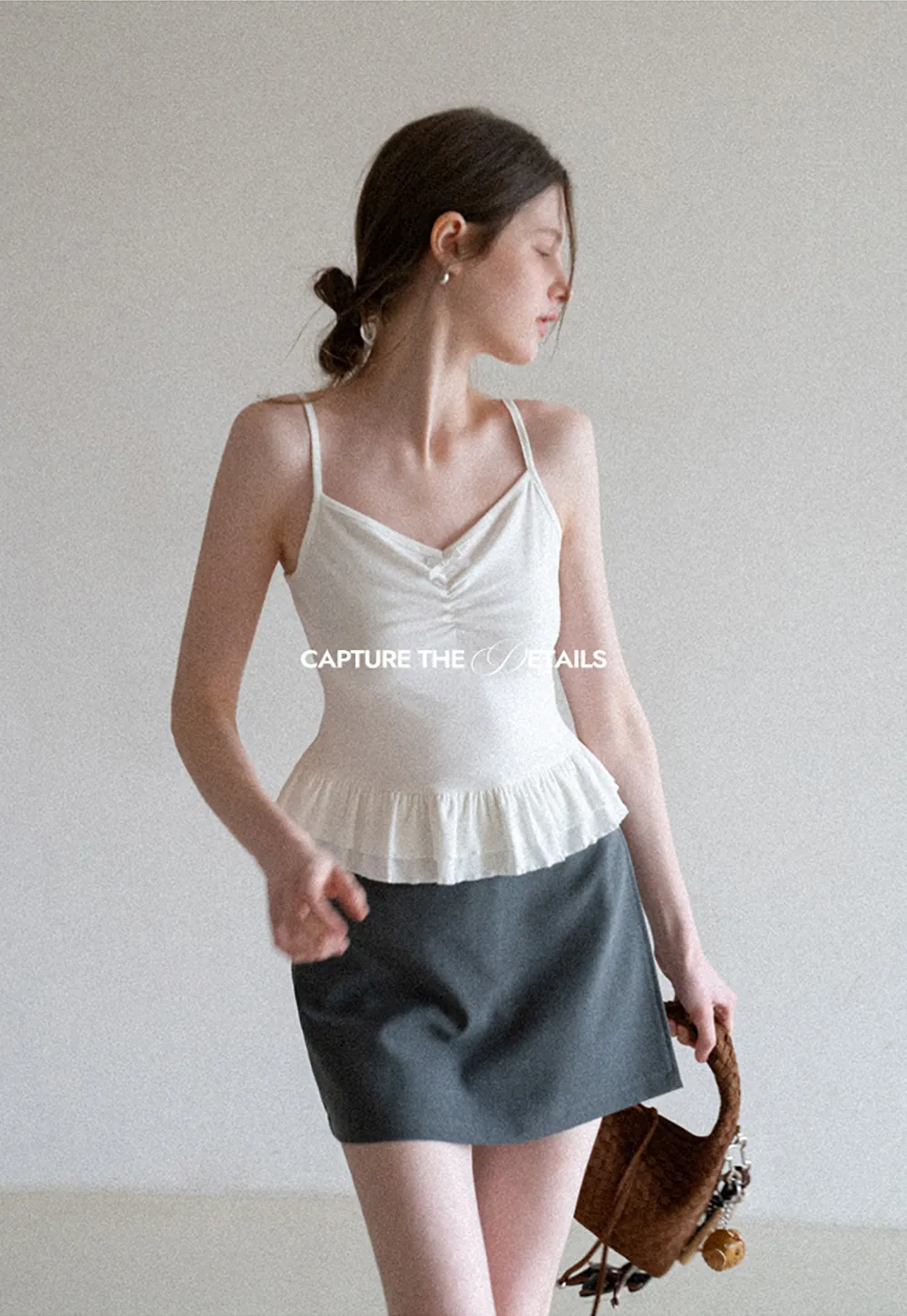 floral peplum tank top with ruffle hem