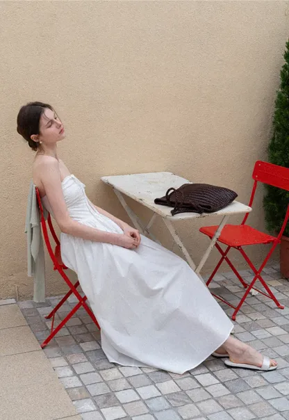 Strapless Maxi Dress with Front Bow Detail