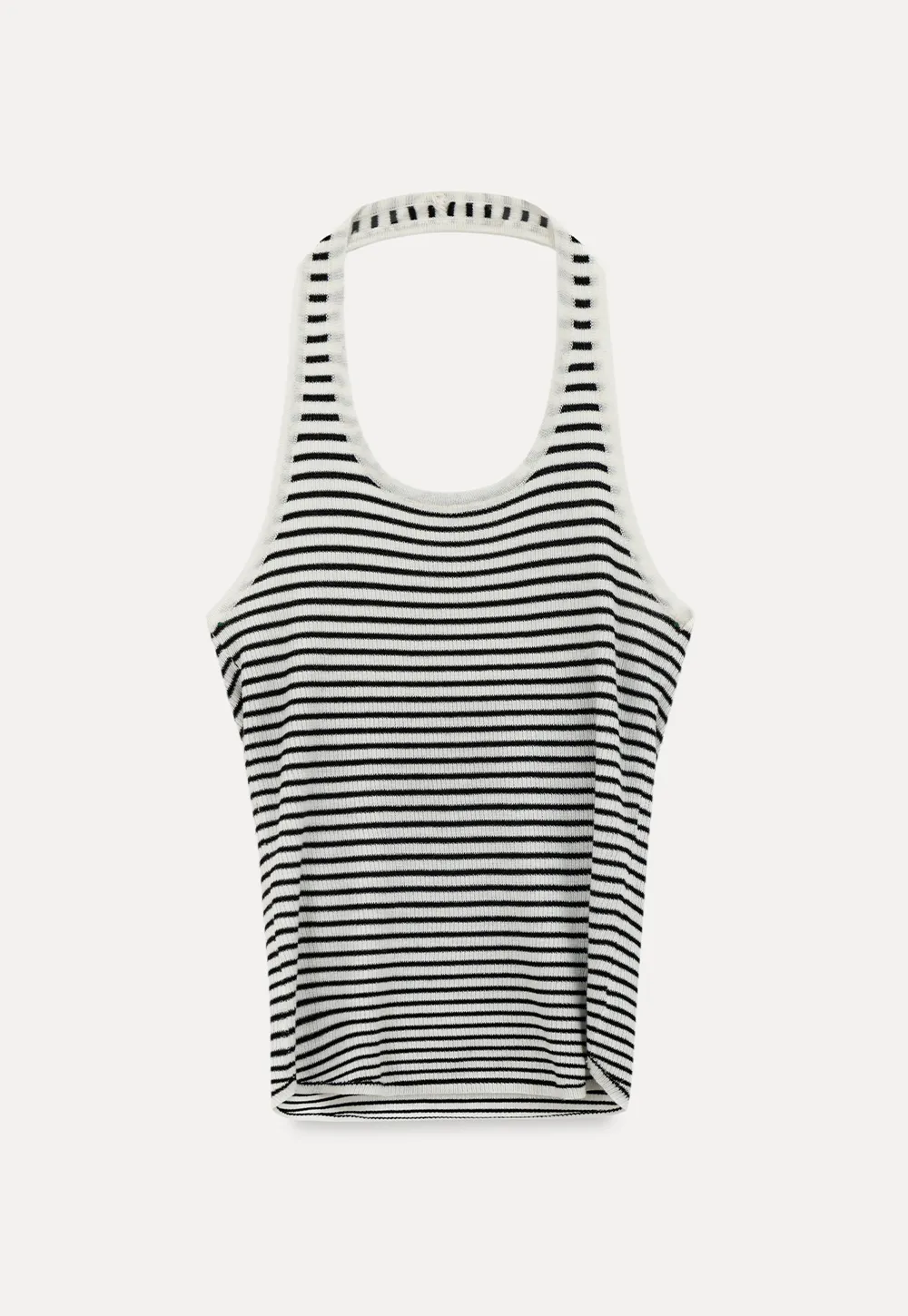 Off Shoulder Long Sleeve Knit Sweater with Striped Trim