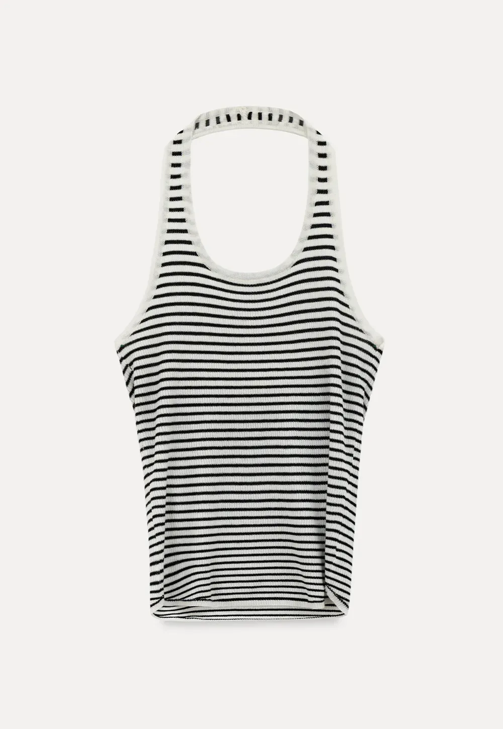 Off Shoulder Long Sleeve Knit Sweater with Striped Trim