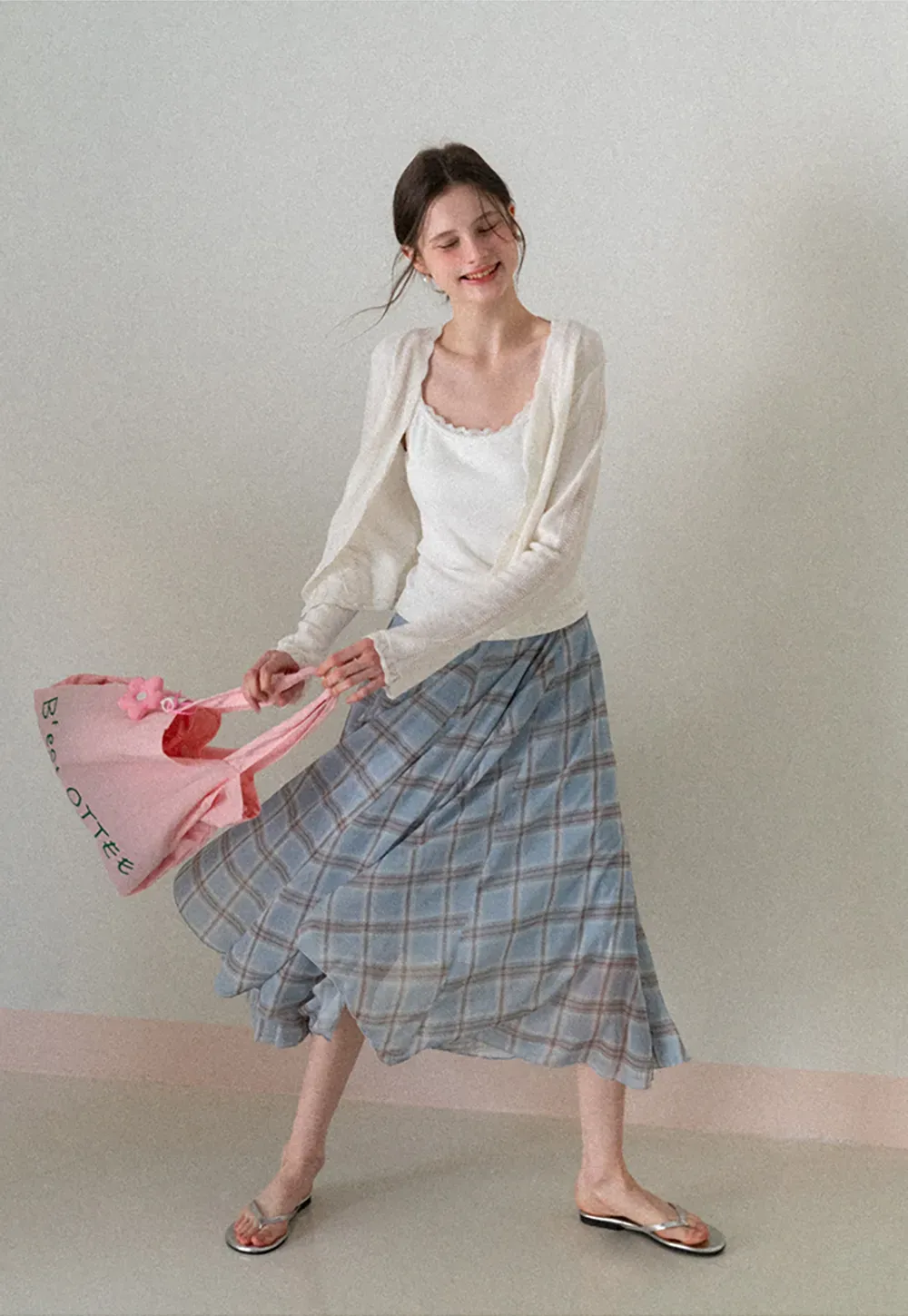 Long Sleeve Knit Sweater with Lace Trim