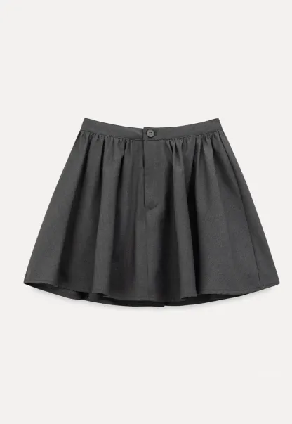 Pleated A-line Mini Skirt with Waistband