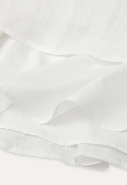 Ruffled V Neck Short Sleeve A Line Dress